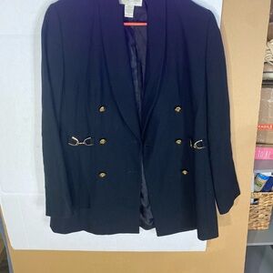 Black Double-Breasted Women's Blazer